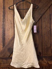 A New Day Light Yellow Solid Full Slip Slip Dress Women’s S Recycled Polyester