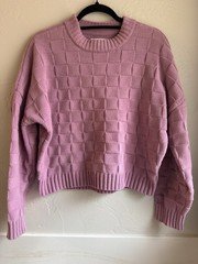 Abercrombie & Fitch - Women’s Pink Solid Knit Crewneck Sweater - S