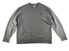 Abercrombie & Fitch Gray Crewneck Sweater XL Moose Logo Cotton Blend