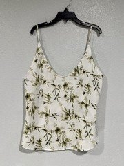 Abercrombie & Fitch Women's XS White/Green Floral Strap Camisole Top