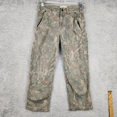Abercrombie Kids Pants Kids 9/10 Green Camo Baggy Double Knee Cargo Twill 26x25