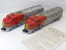 This is a picture showing Postwar Lionel O gauge No 2343 F3 A-A units for parts - not working