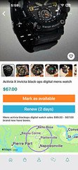 Activa Black Ops Men's Analog/Digital Quartz Water Resistant Black Resin 52mm+