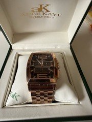 Adee Kaye Beverly Hills Men's Quartz Chronograph Date Tonneau Watch Box