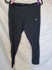 adidas Climalite Women’s Black Leggings Size M Pull-On Solid Athleisure