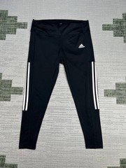 Adidas Primegreen Aeroready Leggings Womens XL Black 3 Stripes Yoga Gym Workout