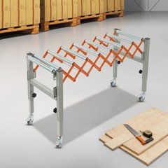 Adjustable Roller Conveyor 130cm Orange Steel 110 Lbs Capacity Material Handling