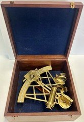 Admiral Nautical Brass Sextant 15” Wooden Box Navigational Instrument Marine