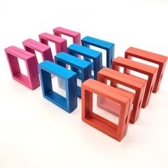ailison 12PCS 3D Floating Frame Display Stand, Jewelry Box, 2.75*2.75，Type 3