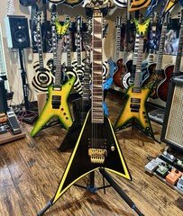 Alexi L Style Arrowhead Electric Guitar Yellow Beveled Edge
