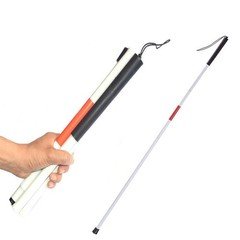 Aluminum Folding Walking Cane Stick Reflective Red for The Blind or Visually Imp