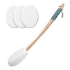 Amazerbath Lotion Applicator For Back Feet 4 Replacement Pads 17 Curved Handle
