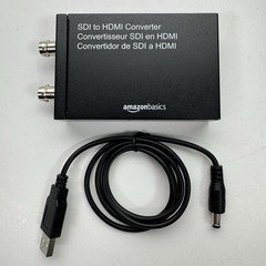 Amazon Basics SDI to HDMI Converter BNC Video Adapter w/ USB Power Cable HD