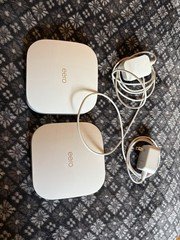 Amazon eero Pro 6 Mesh WiFi System Model K010001 Tri-Band White w/Power Lot of 2