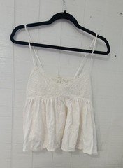 American Eagle Outfitters Women's White Lace Trim Camisole Tank Top S