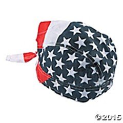 American Flag Bandana Hat Polyester 12" with 7 1/2" ties FREE U.S. FC Ship 