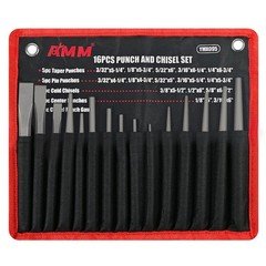 AMM 16PCS Punch and Chisel Set, including Taper Punch, Cold 16PC, Grey