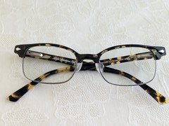 Anglo American Optical Eyeglass Frames Mod X TOSH 49 19 Tortoise w/Pewter Rims