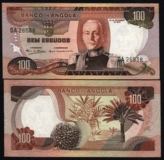 Angola 100 ESCUDOS P-101 1972 x 1 Pcs UNC Angolan Plant World Currency Bill NOTE