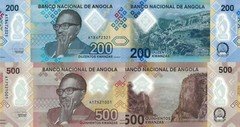 Angola 2 PCS Set: 200 &, 500 Kwanzas (April 2020) - p-New/Polymer UNC