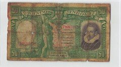ANGOLA 50 Angolares 1951, P-84, Banco de Angola, Scarce Type, Heavily Circulated