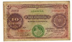 ANGOLA LOANDA 10 CENTAVOS 1914 P30 VERY FINE 4690168