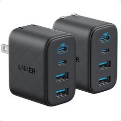 Anker Zolo USB C Charger Block, 2-Pack 4-Port Wall Adapter with 50W Max Output