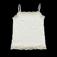 Ann Taylor Ivory Lace Trim Camisole Adjustable Strap Tank Top Small 204229 8654