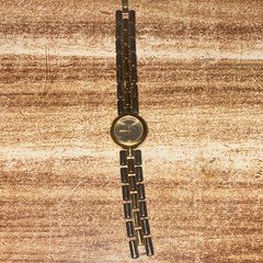 Anne Klein Quartz Analog Wristwatch Black Dial Black/Gold Metal Bracelet