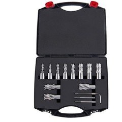 Annular Cutter Set HSS Magnetic Drill Bits 13 PCS Weldon Shank 1" Depth