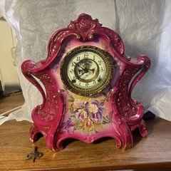 ANSONIA ROYAL BONN La Layon MANTLE CLOCK~RUNNING AND STRIKING