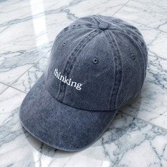 Anthropic Claude Thinking Hat Navy Blue Adjustable Strapback Baseball Cap New