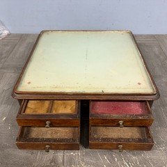 Antique 1800s Articulated Dental Wall Table Cabinet Drawers  Apothecary W/ Glass