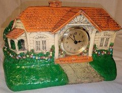 Antique 1926 DeLuxe Clock Wood Bungalow Cottage Mantel Clock Decorative House