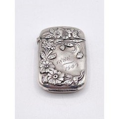 Antique 925 Sterling Silver Vesta Match Safe Case Engraved Monogramed