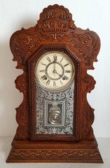 Antique Ansonia "Layton" Kitchen Mantel Clock 8-Day, Time/Strike, Key-wind