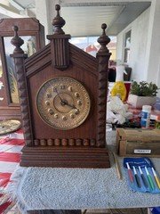 Antique Ansonia Steeple Shelf Clock c1888 Ogee Cathedral 8 Day Time & Strike