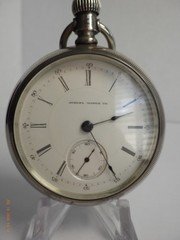 Antique Aurora Watch Co. Mechanical Pocket Watch w/ Fahys coin Watch Case