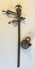 Antique Balance Beam Hanging Scale Hooks Sliding Weight Vtg