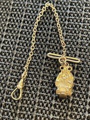 Antique Bliss Bros Pocket Watch Chain Gold Filled Ornate Vest Fob 6”