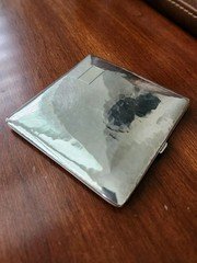 Antique Bliss Sterling Silver Cigarette Box Card Case Money Coin Holder 90.5g
