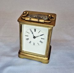 Antique Brass carriage clock R & Co. made in Paris (not working)