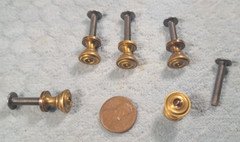 Antique Brass Knobs Jewelry Box Bookcase Small NOS