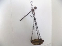 Antique Cast Iron & Brass Steelyard Balance Scale