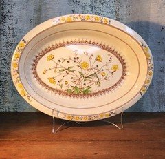 Antique Copeland Spode "Buttercup" Pattern Oval Vegetable Serving Bowl