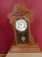 Antique Dragon Waterbury Clock Vintage 22" Tall Gingerbread Mantle Clock Alarm
