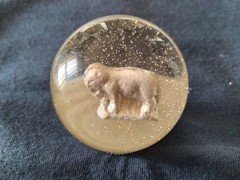 Antique German Sulphide Sulfide Glass Marble 1-9/16" Gorgeous Elephant Standing 