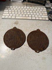 Antique Globe School Desk Badges Emblems Tags Signs Set Cast Iron Parts USA