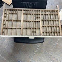 Antique Hamilton Printer's Drawer Letterpress Type Case Shadowbox FREE-FREIGHT!!
