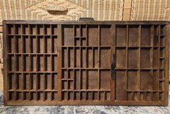 Antique Hamilton Printer's Tray Letterpress Type Case Display Shadow Box 32"x17"